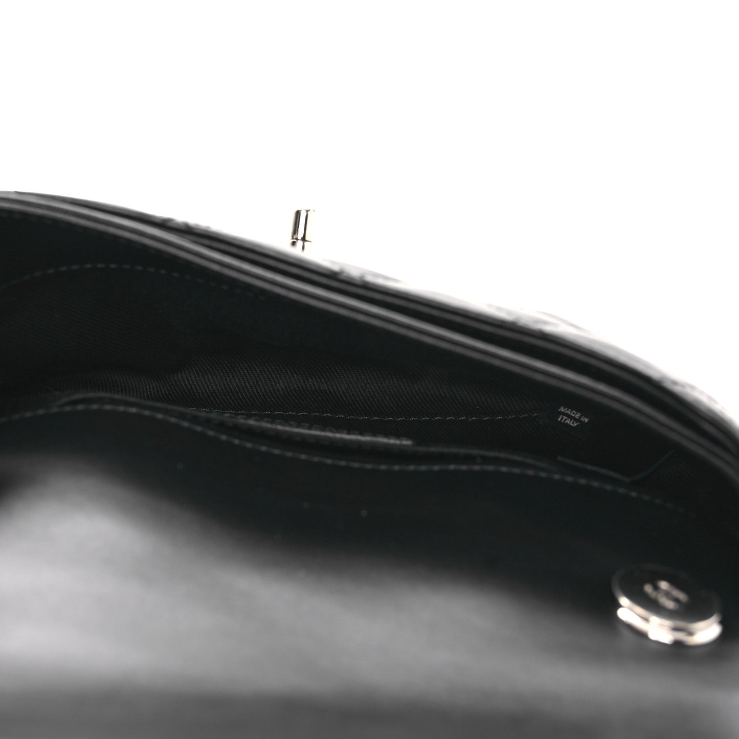 Calfskin Quilted CC Uniform Flap Belt Bag Black