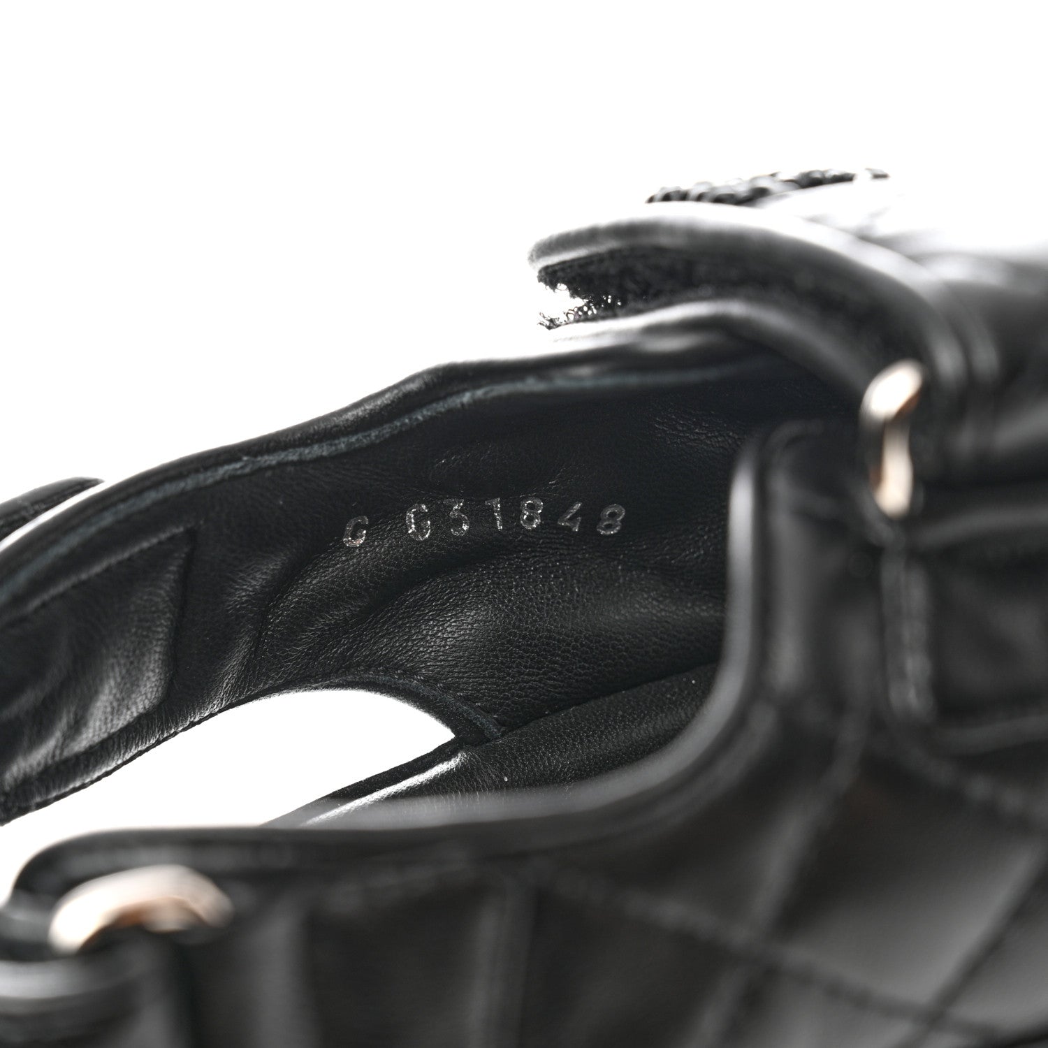 Chanel Lambskin Quilted Velcro Dad Sandals 37 So Black 9 of 10