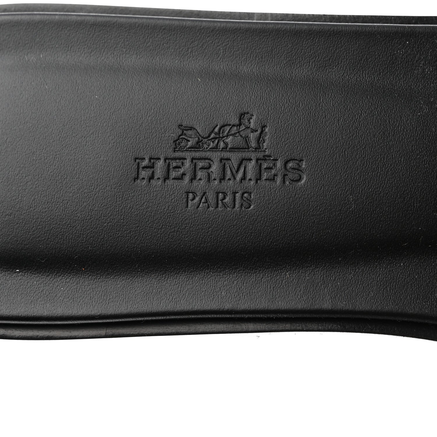 Hermes Box Calfskin Oran Sandals 37.5 Black 7 of 9