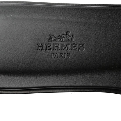 Hermes Box Calfskin Oran Sandals 37.5 Black 7 of 9