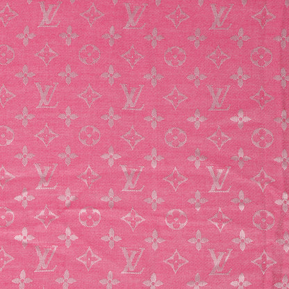 Louis Vuitton Wool Silk Monogram Denim Shawl Pivoine 1 of 5