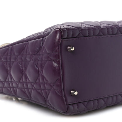 Christian Dior Lambskin Cannage Medium Lady Dior Purple 9 of 10