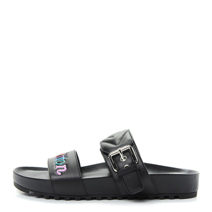 Louis Vuitton Calfskin New Wave Bom Dia Flat Mule 39 Black 1 of 10
