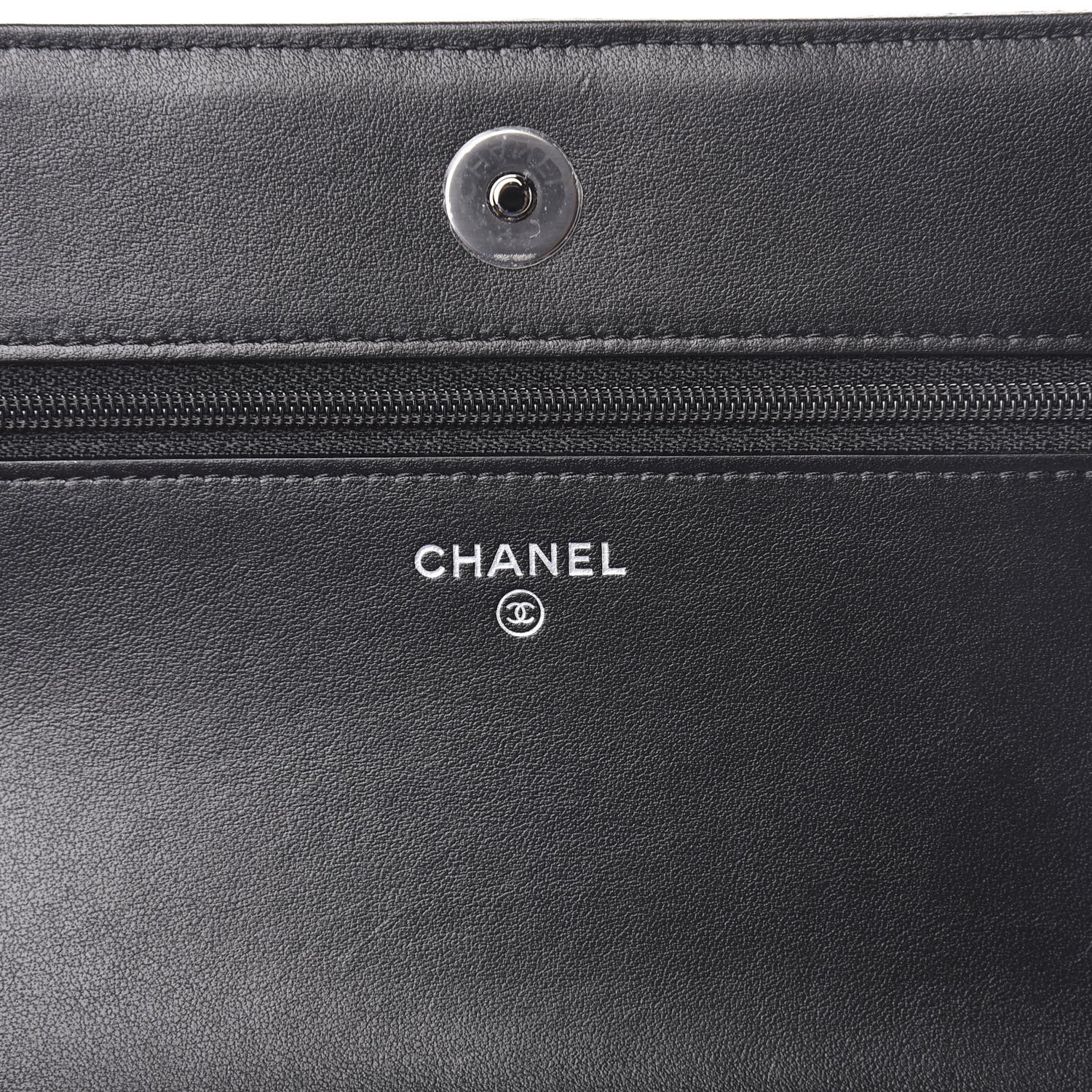 Chanel Glazed Calfskin Calfskin Quilted Boy Wallet On Chain WOC Black 6 of 12