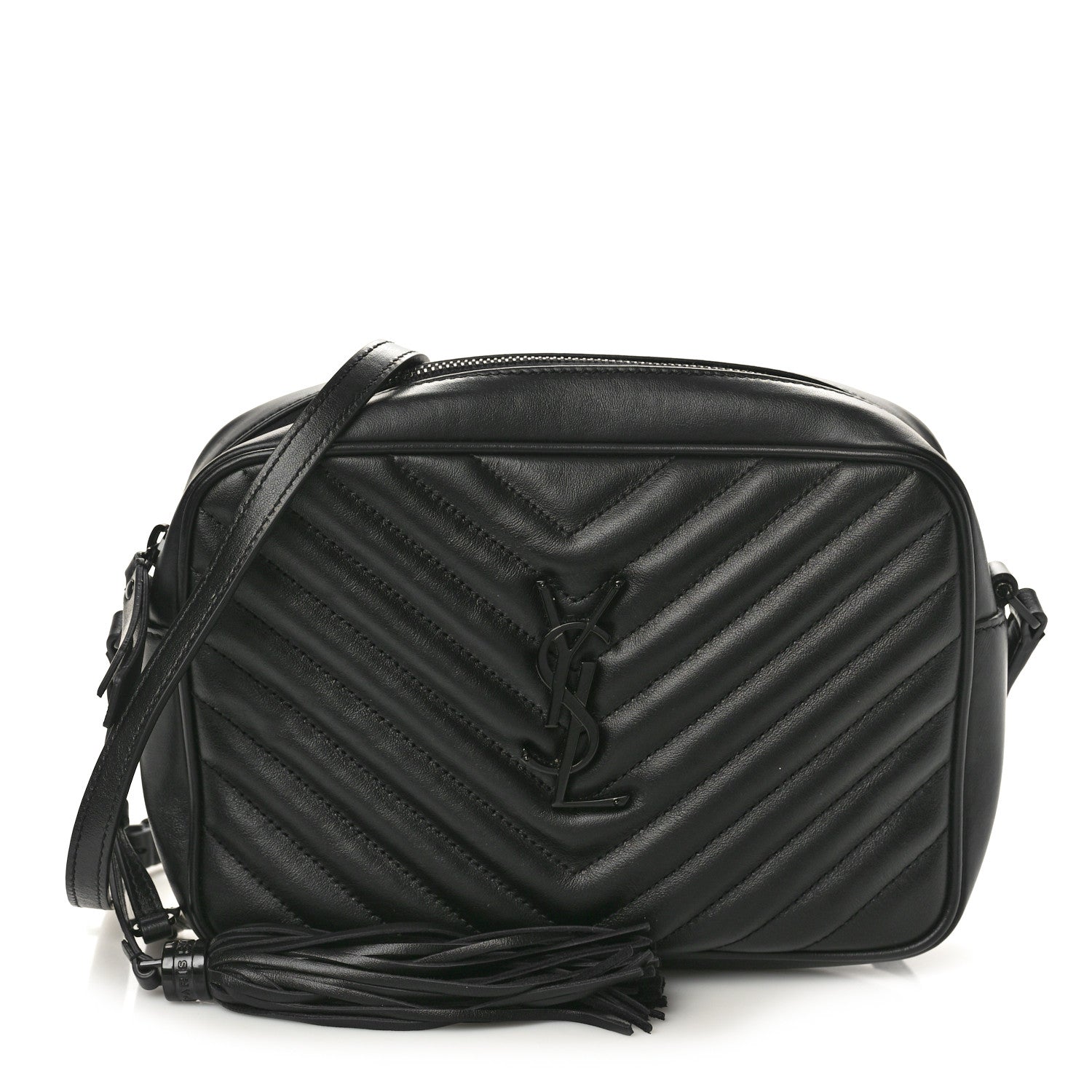 Saint Laurent Calfskin Matelasse Monogram Monochrome Lou Camera Bag Black 1 of 9