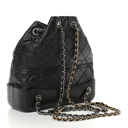Chanel Aged Calfskin Quilted Small Gabrielle Backpack Black 3 of 9