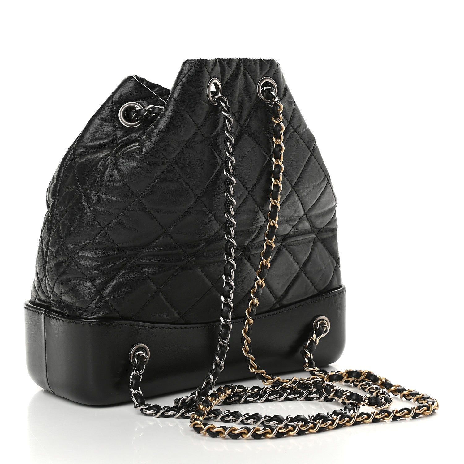 Chanel Aged Calfskin Quilted Small Gabrielle Backpack Black 3 of 9