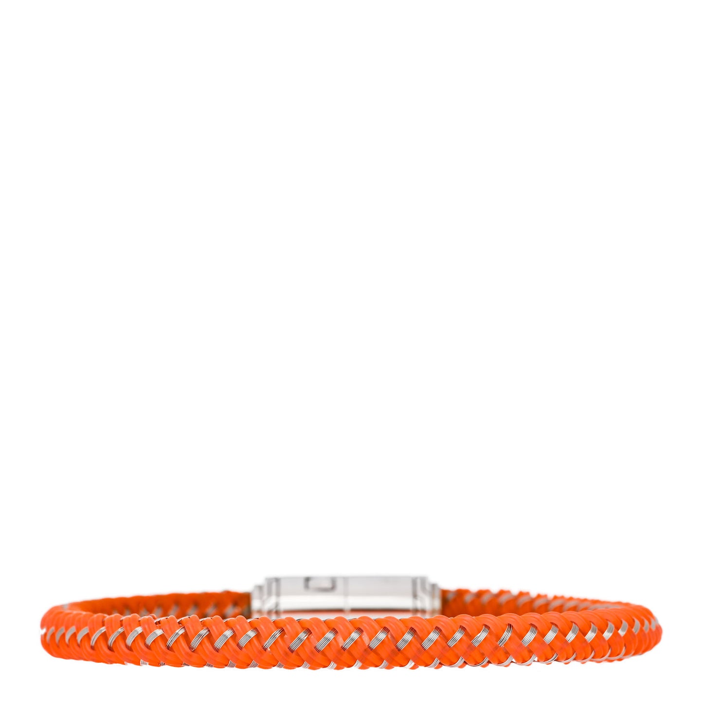 Sterling Silver 6mm Cord Bracelet Orange