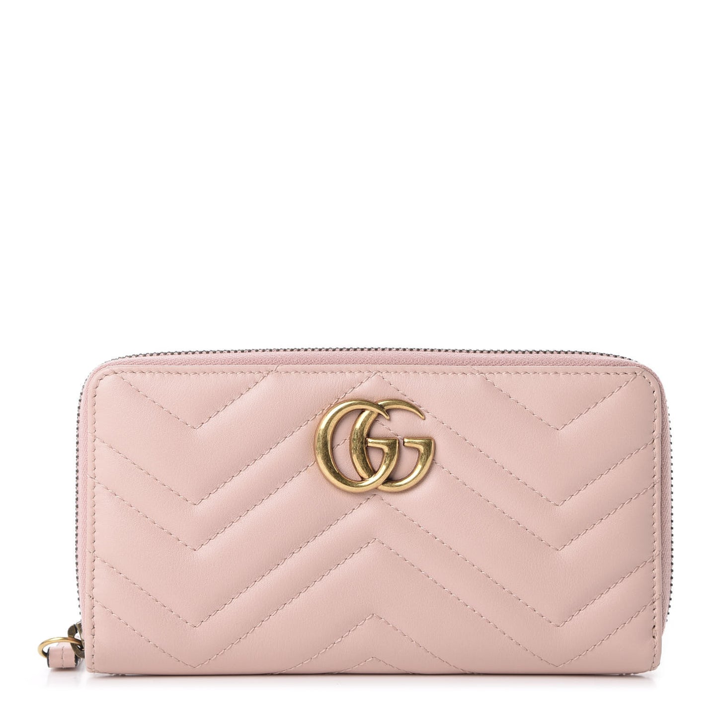 Calfskin Matelasse GG Marmont Zip Around Wallet Perfect Pink