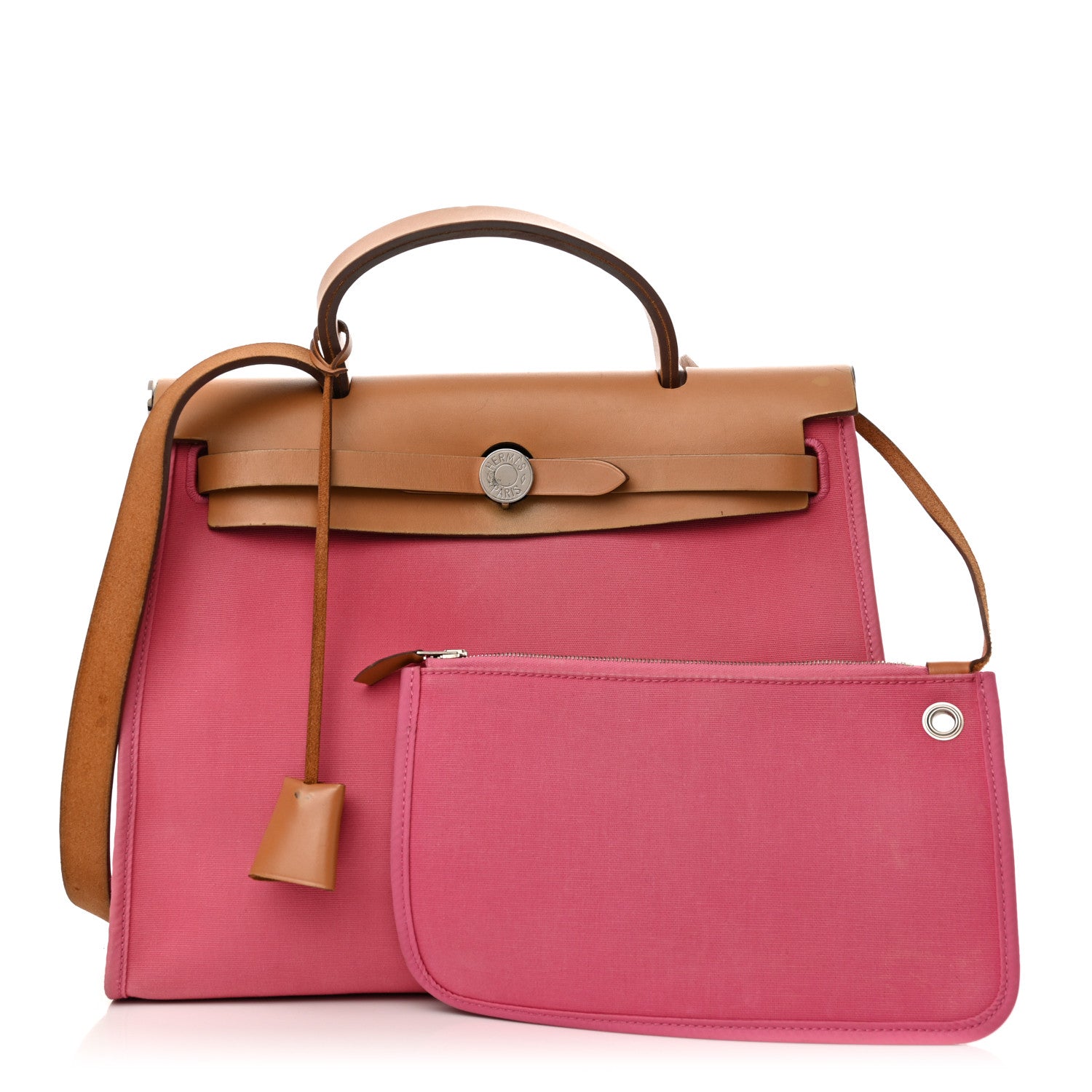 Hermes Toile Vache Hunter Herbag Zip 31 PM Rose Lipstick Natural 3 of 20