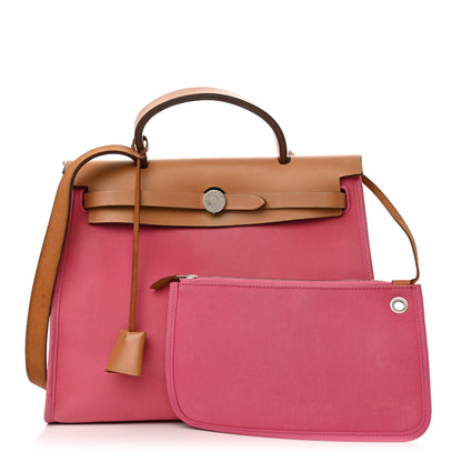 Hermes Toile Vache Hunter Herbag Zip 31 PM Rose Lipstick Natural 3 of 20