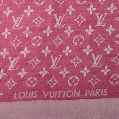 Louis Vuitton Silk Wool Monogram Denim Shawl Pivoine 4 of 5