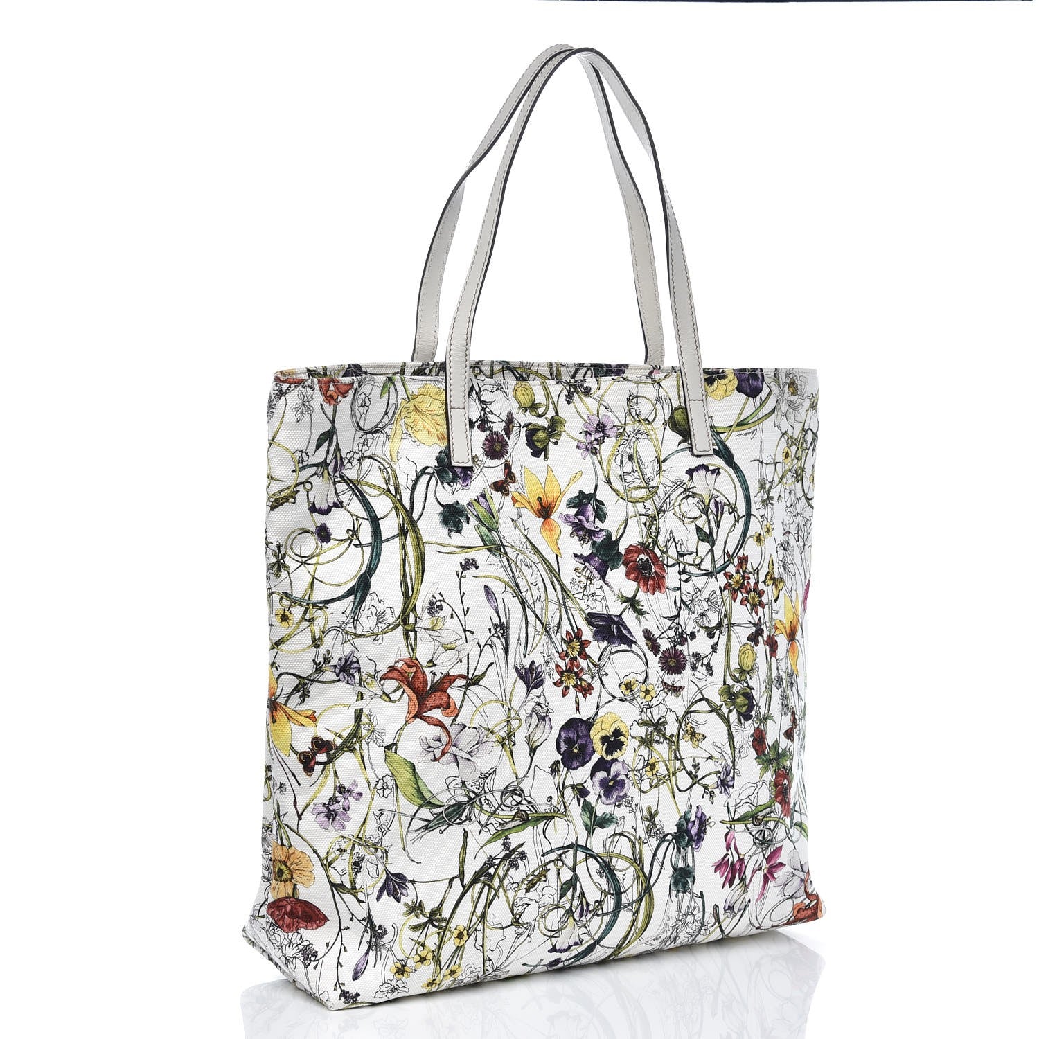 Gucci Canvas Flora Infinity Large Tote White 3 of 9