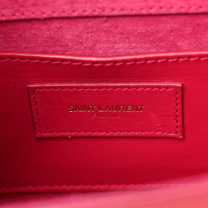 Saint Laurent Grain De Poudre Small Monogram Kate Satchel Lipstick Fuchsia 6 of 12