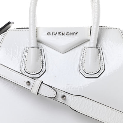 Givenchy Crinkled Patent Calfskin Mini Antigona White 8 of 16