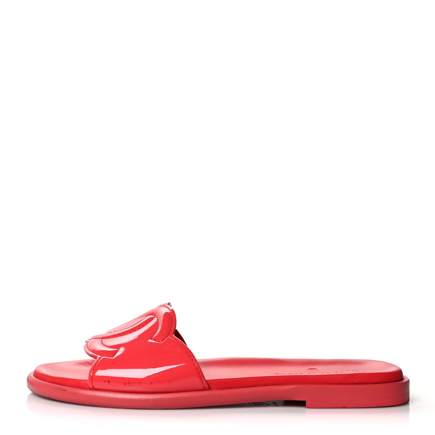 Patent CC Slide Sandals 40 Red