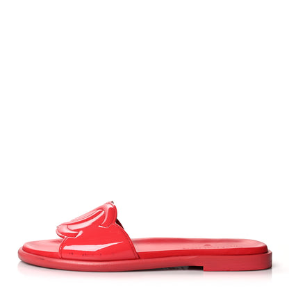 Chanel Patent CC Slide Sandals 40 Red 1 of 7