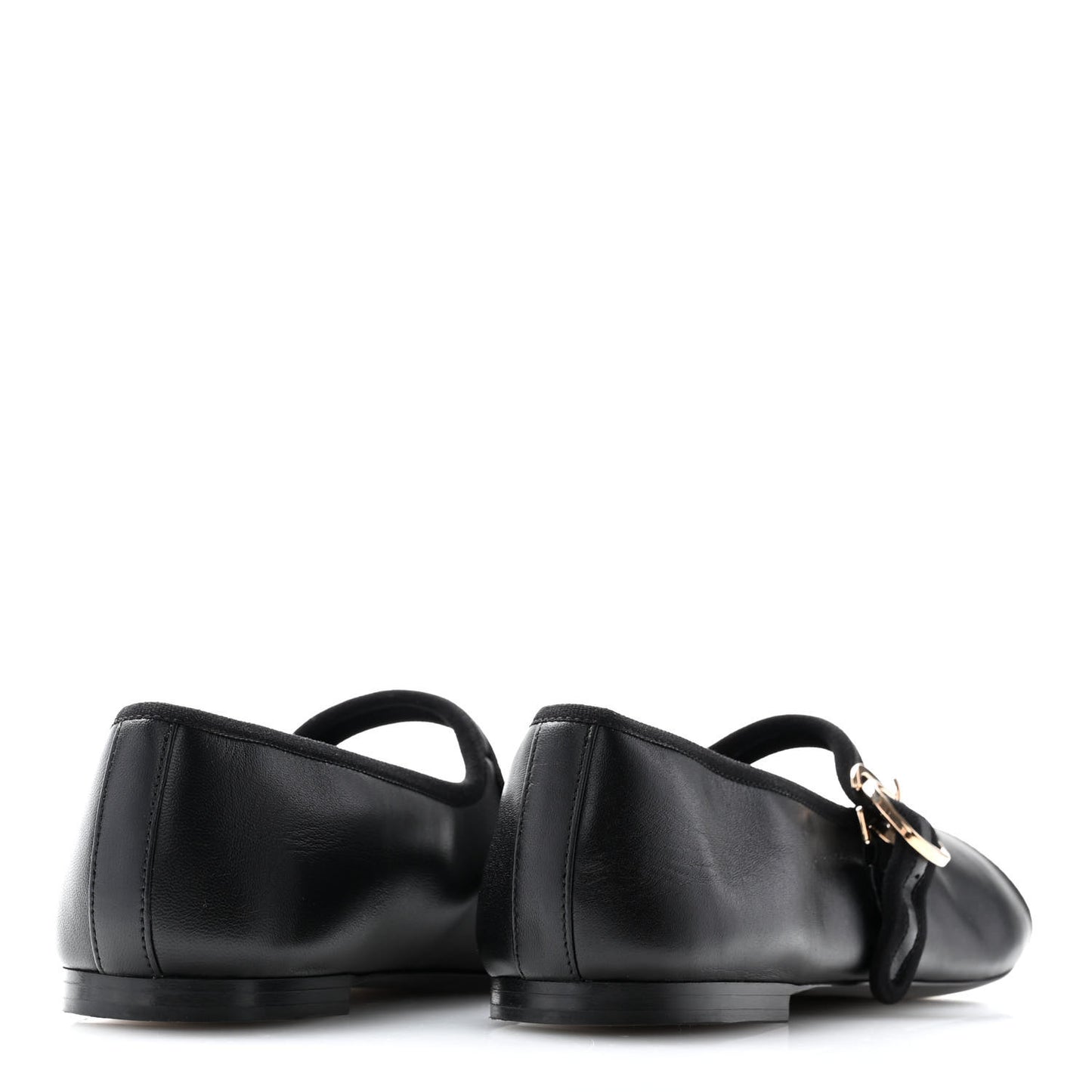 Lambskin Mary Jane Flats 38 Black