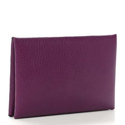 Hermes Chevre Mysore Calvi Card Case Anemone 3 of 7