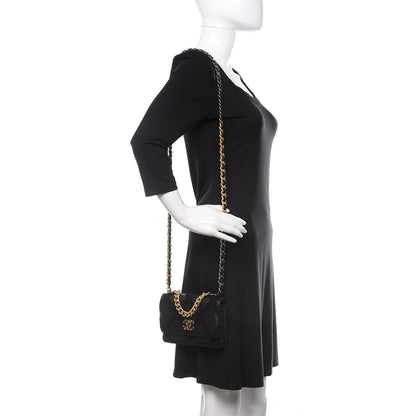Chanel Calfskin Crochet 19 Wallet On Chain WOC Black 3 of 13