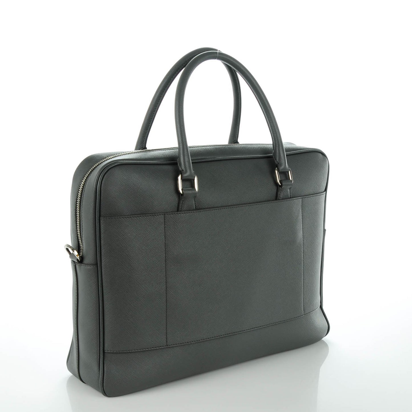 Saffiano Logo Briefcase Marmo