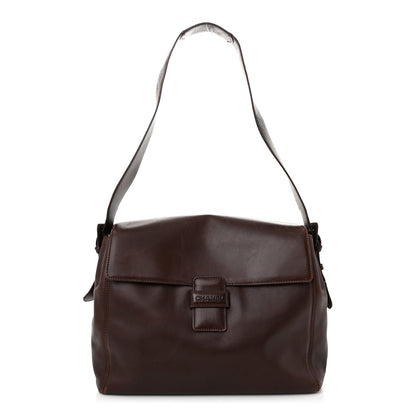 Chanel Lambskin Logo Messenger Flap Brown 1 of 15