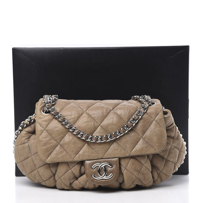 Chanel Washed Lambskin Quilted Medium Chain Around Messenger Taupe 15 of 15