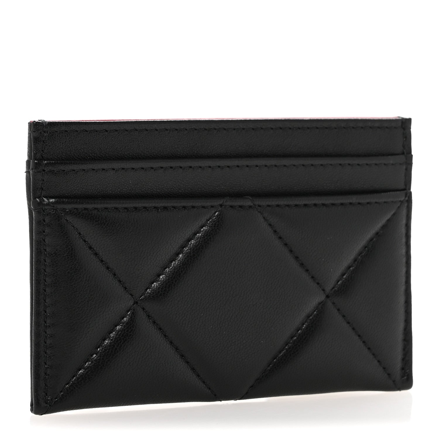 Chanel Lambskin Quilted Chanel 19 Card Holder Black 3 of 10