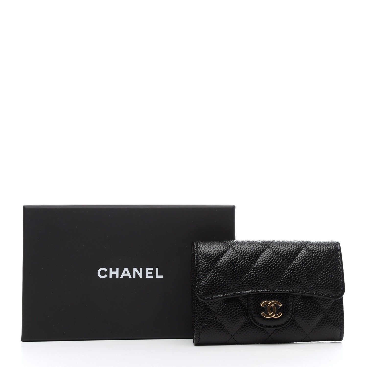 Chanel Caviar Quilted Flap Card Holder Wallet Black 9 of 9