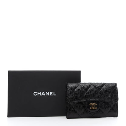 Chanel Caviar Quilted Flap Card Holder Wallet Black 9 of 9