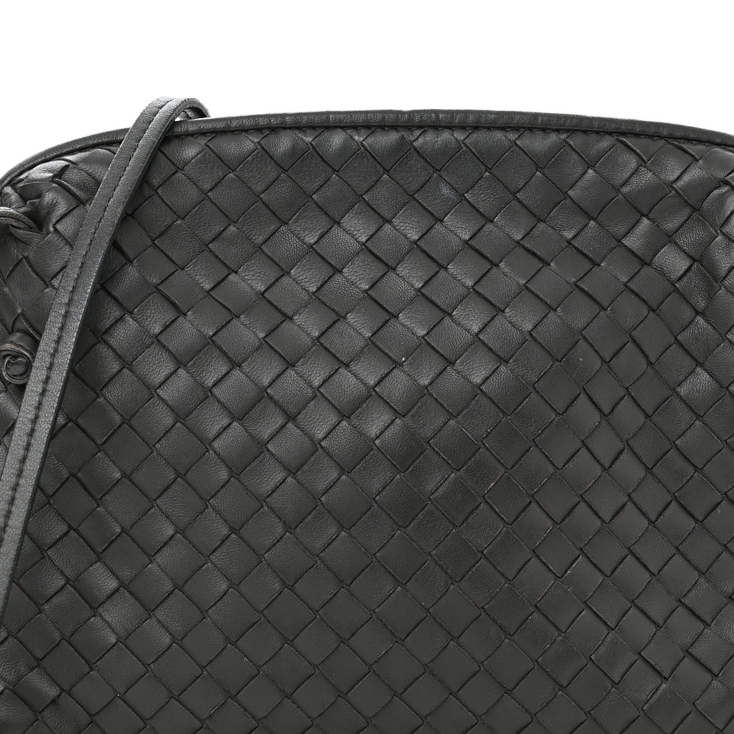 Nappa Intrecciato Pillow Crossbody Messenger Light Grey