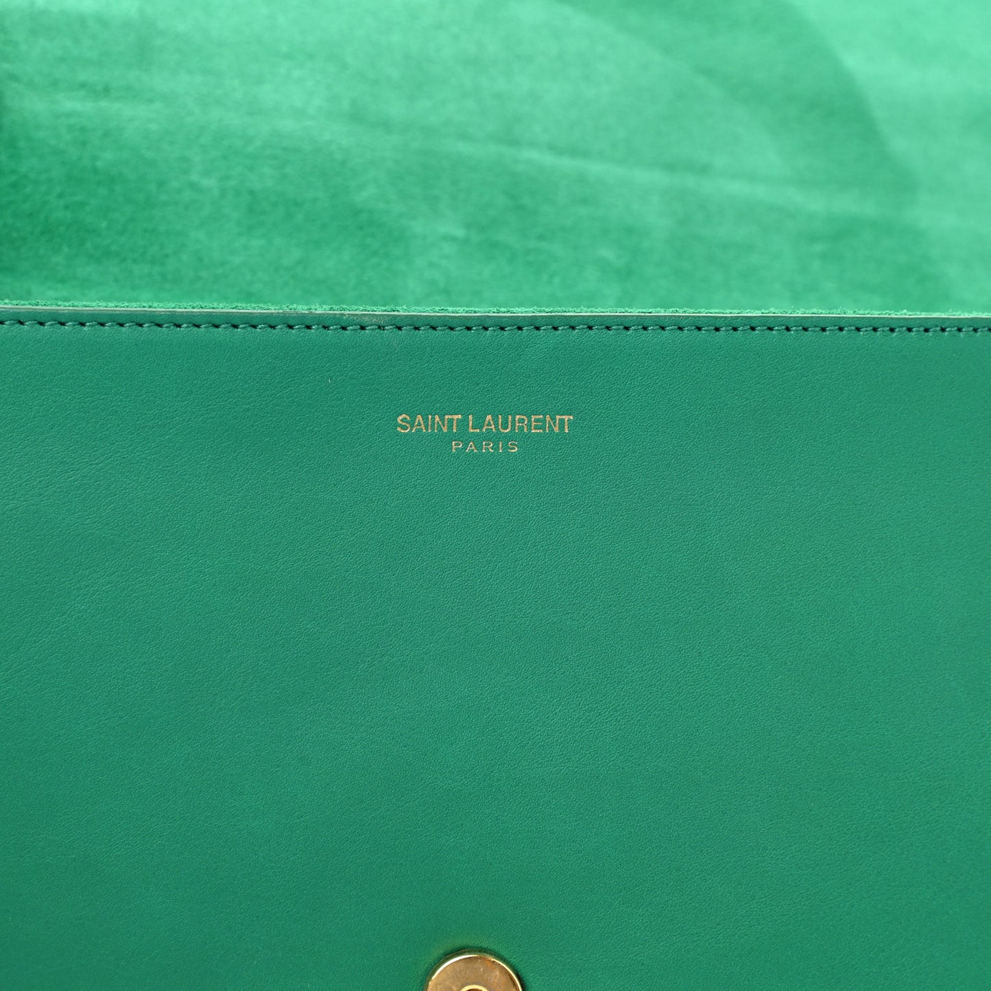 Calfskin Classic Y Ligne Clutch Green