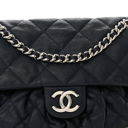 Chanel Washed Lambskin Quilted Medium Chain Around Messenger Navy Blue 8 of 13