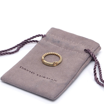David Yurman 18K Yellow Gold Diamond Petite Pave Band Ring 50 5.25 5 of 5