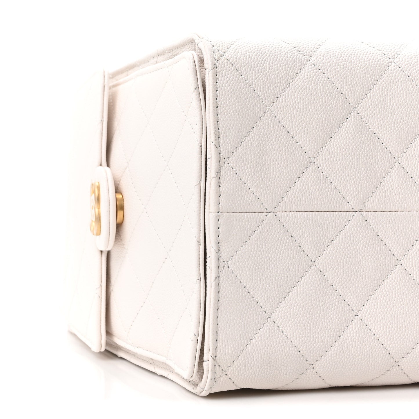 Caviar Quilted Medium Chanel 25 Handbag White