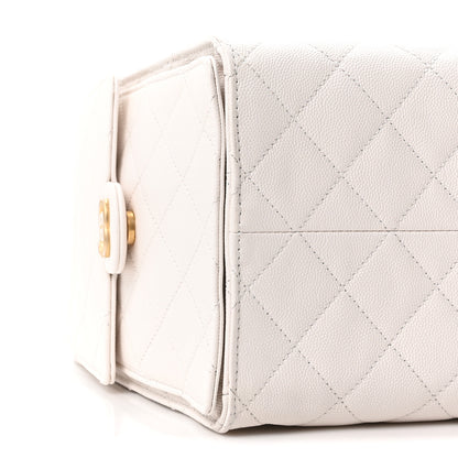 Chanel Caviar Quilted Medium Chanel 25 Handbag White 10 of 11