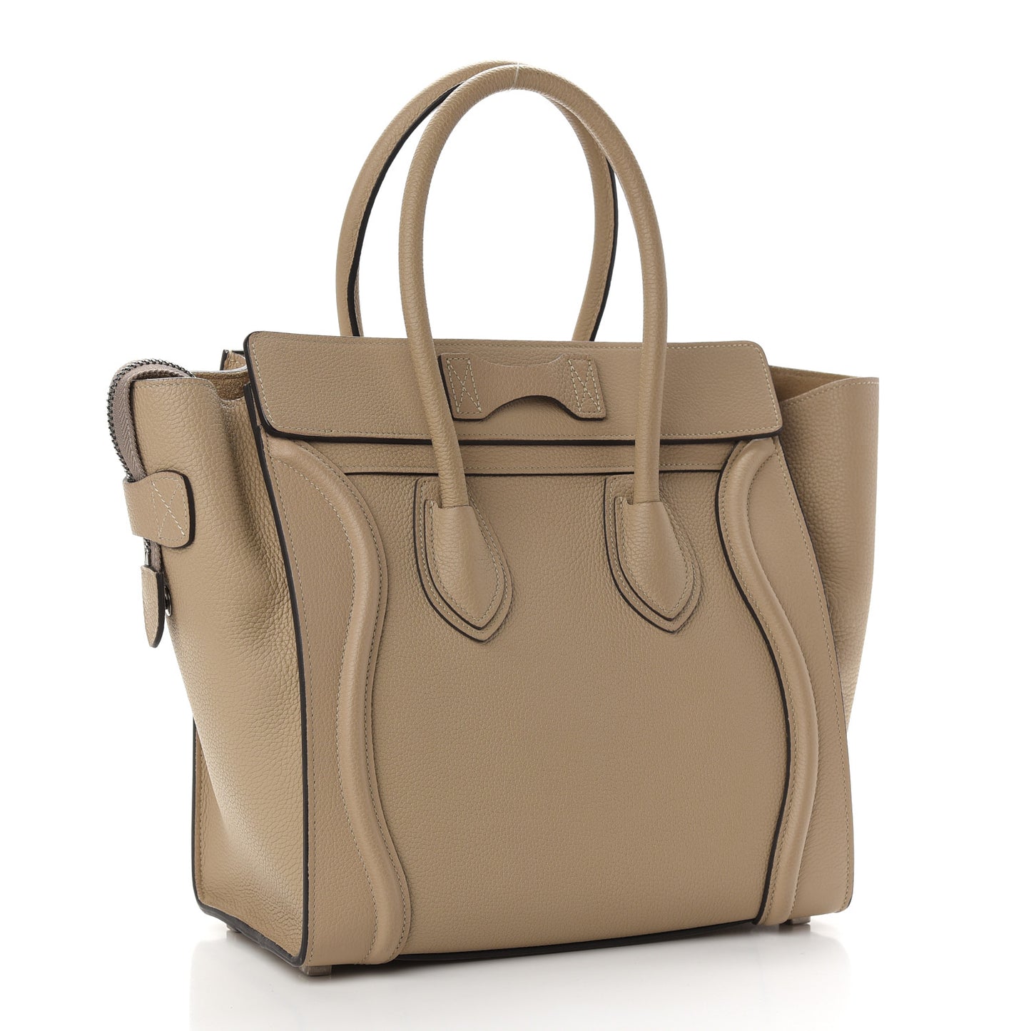 Drummed Calfskin Micro Luggage Dune