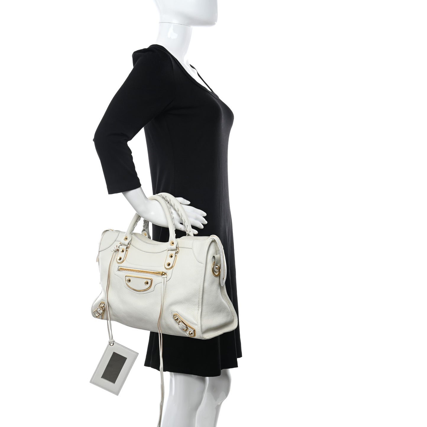 Chevre Gold Metallic Edge Hardware City White