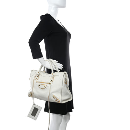 Balenciaga Chevre Gold Metallic Edge Hardware City White 2 of 10
