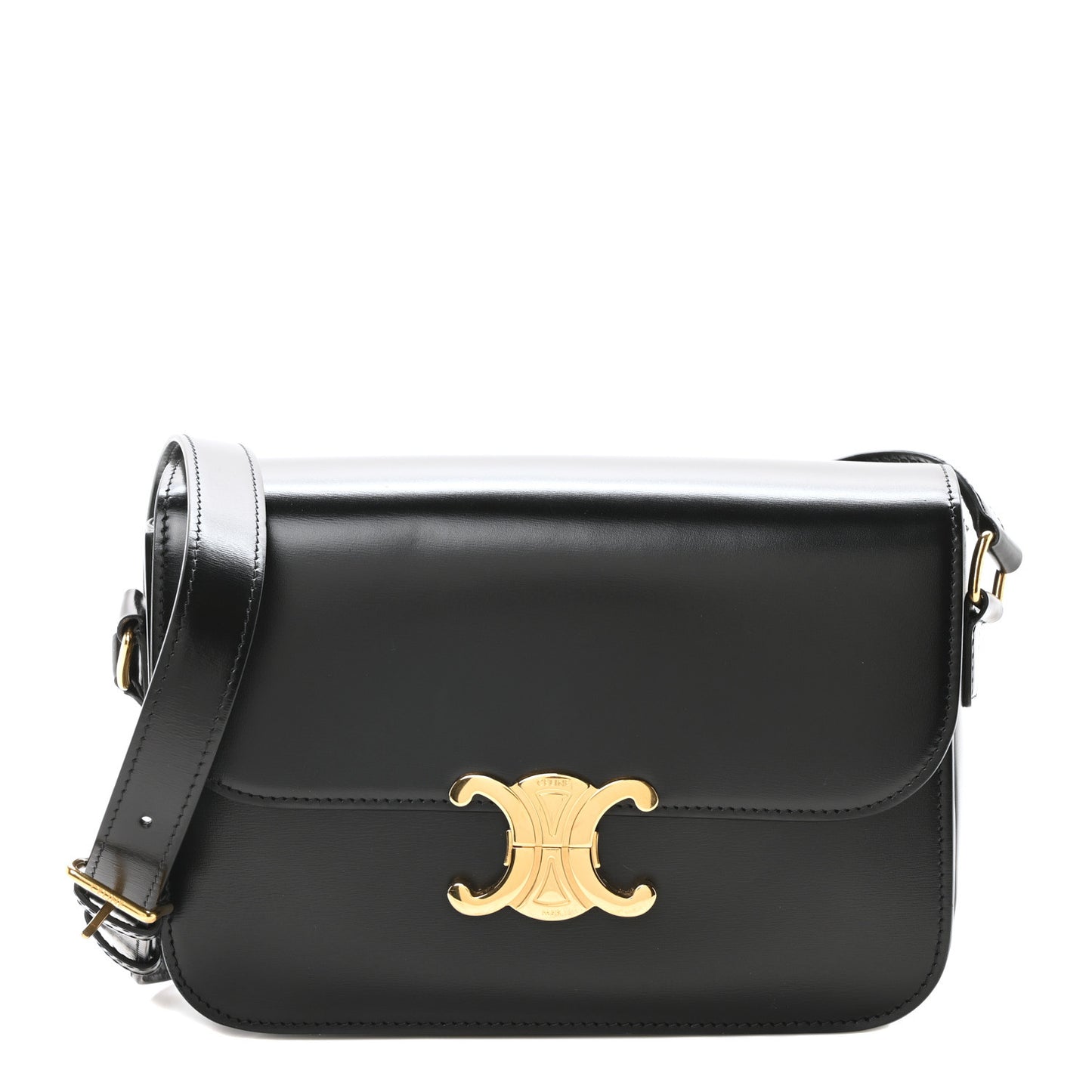 Shiny Calfskin Medium Triomphe Black