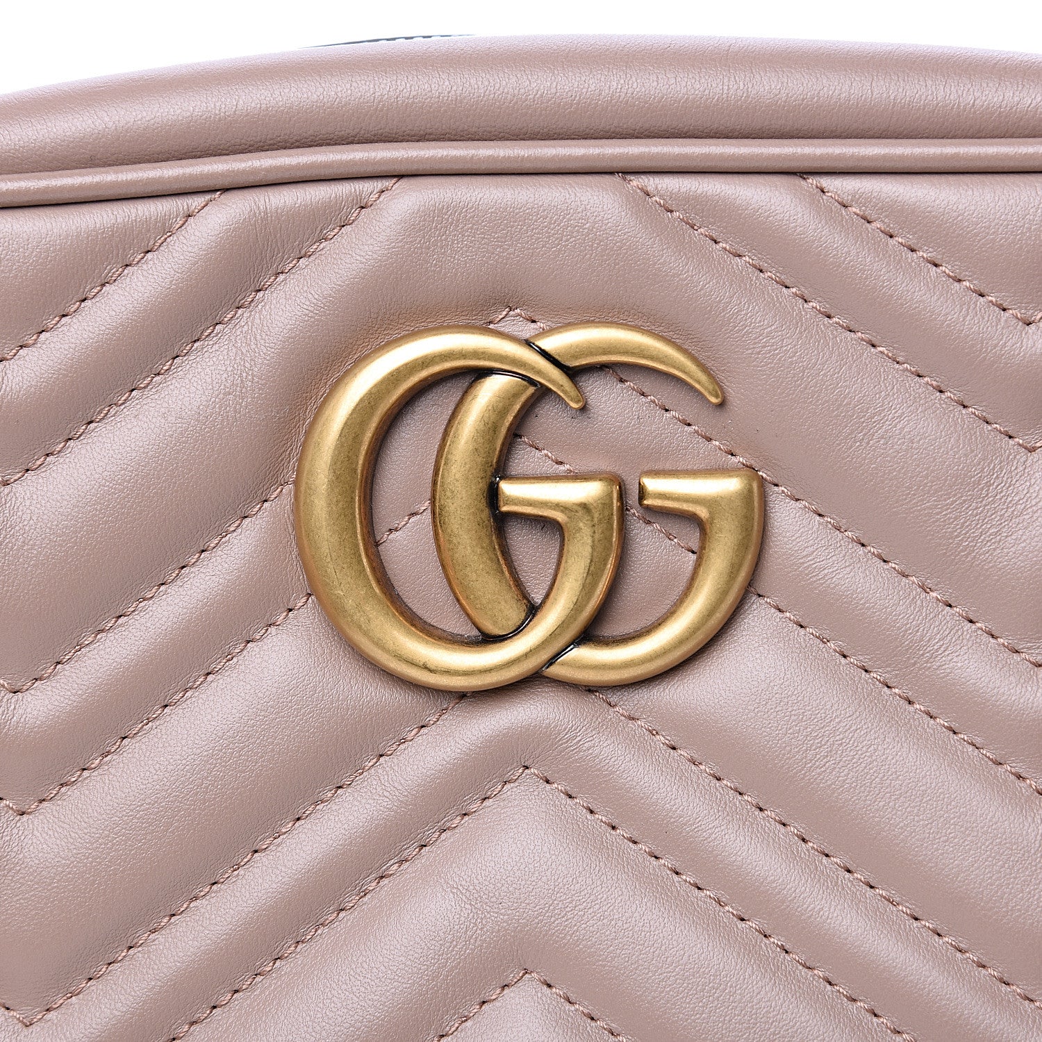 Gucci Calfskin Matelasse Small GG Marmont Chain Shoulder Bag Porcelain Rose 7 of 9