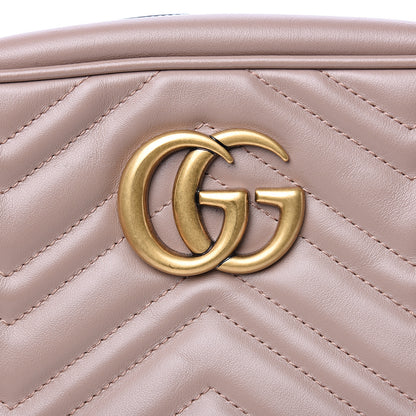 Gucci Calfskin Matelasse Small GG Marmont Chain Shoulder Bag Porcelain Rose 7 of 9