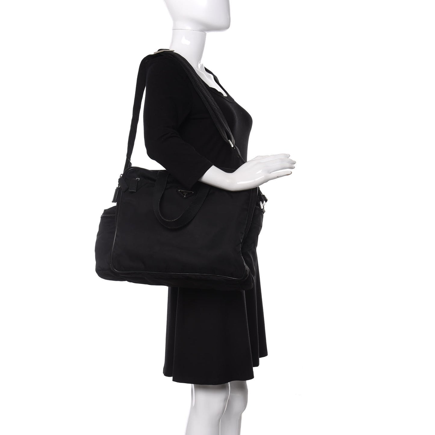 Tessuto Nylon Vela Diaper Bag Black