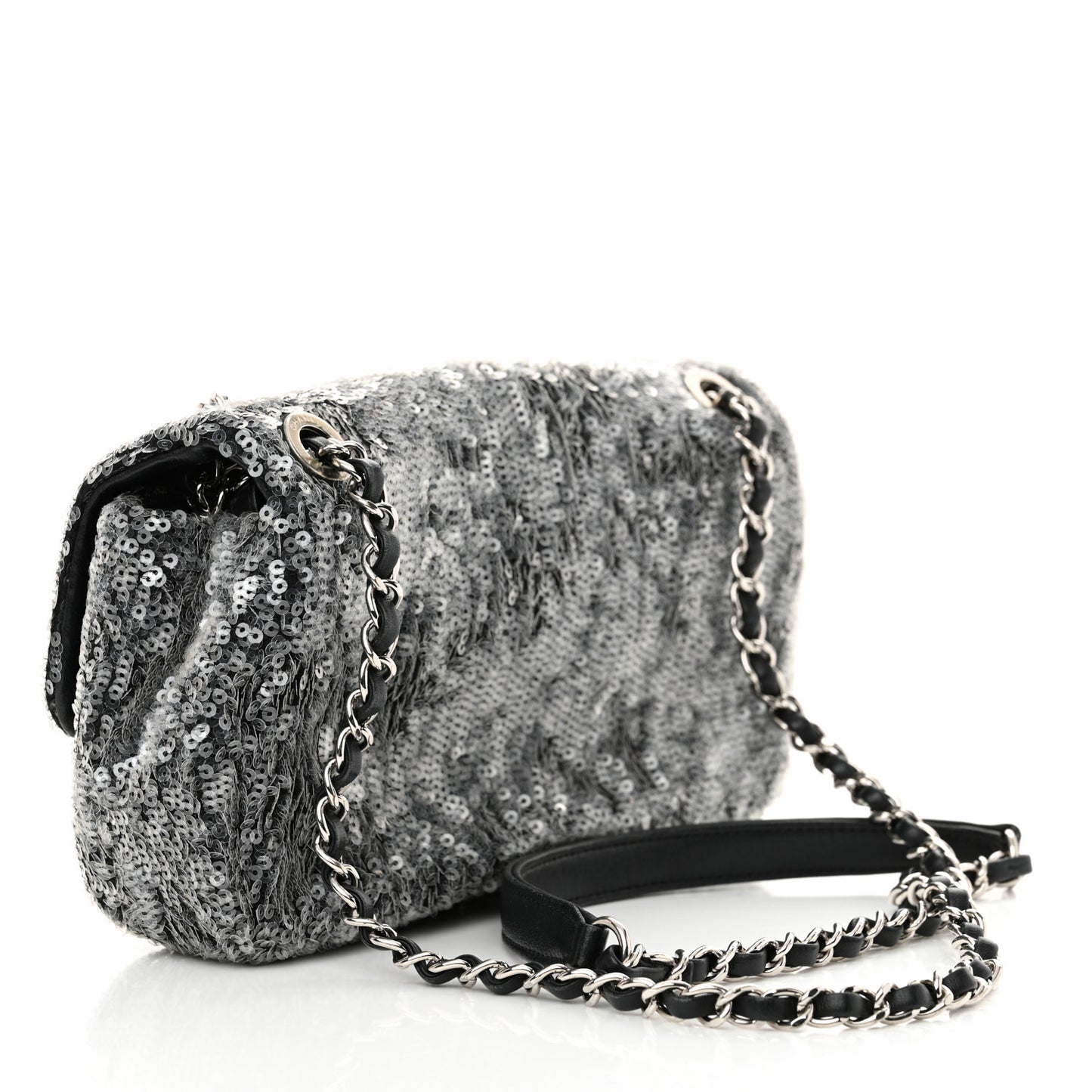 Sequin Small Single Flap Silver