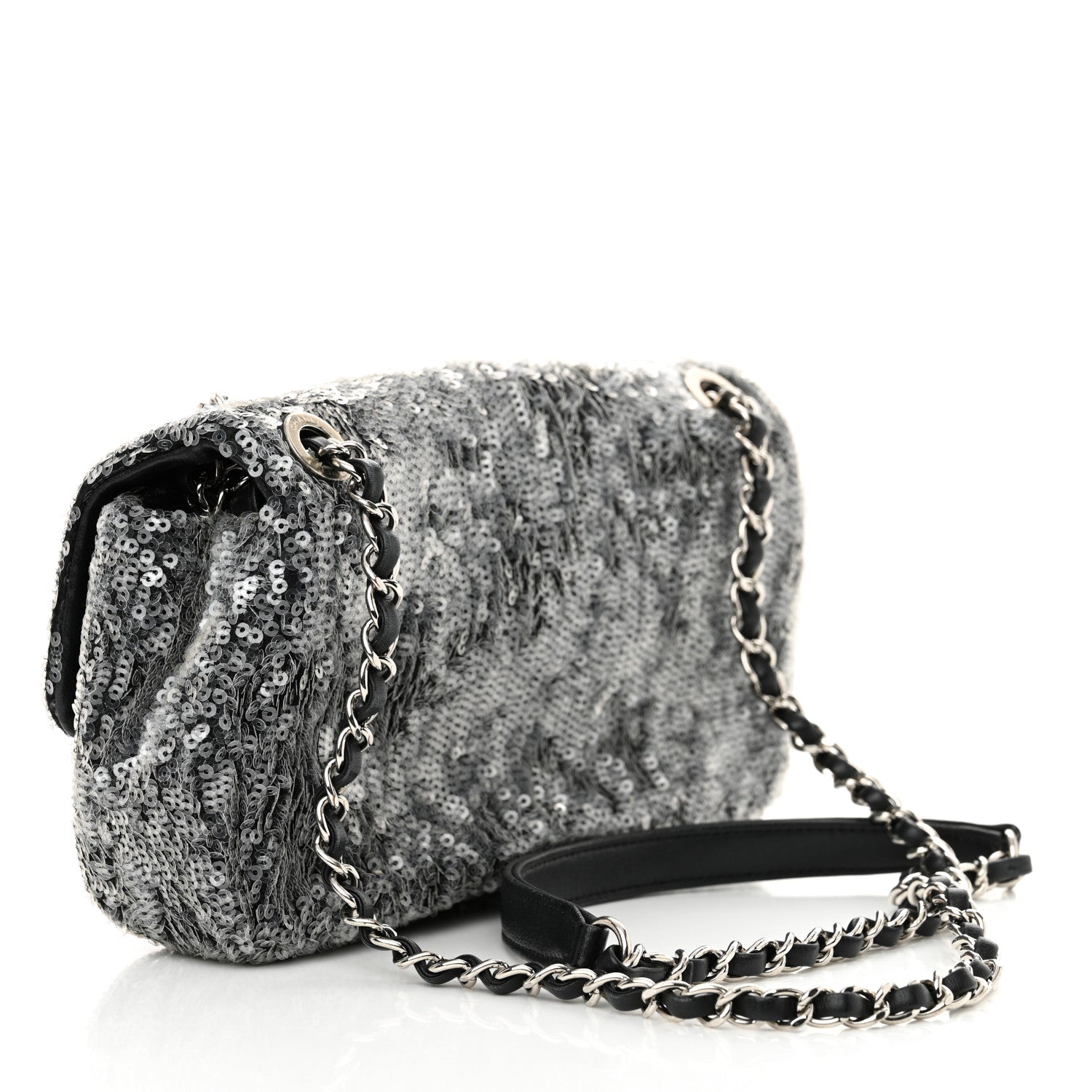 Chanel Sequin Small Single Flap Silver 3 of 10