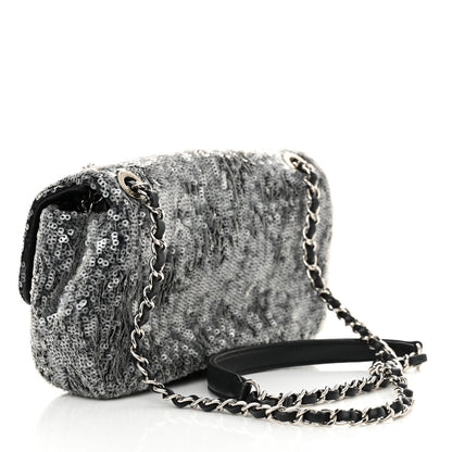Chanel Sequin Small Single Flap Silver 3 of 10