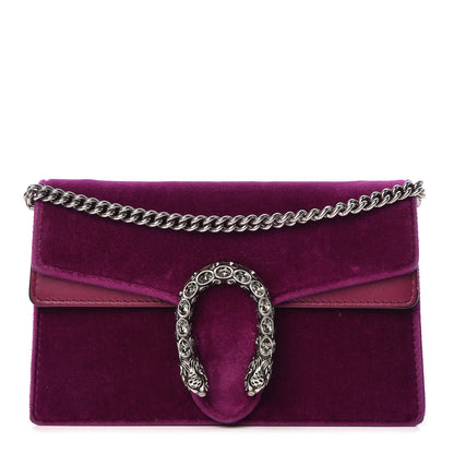 Gucci Velvet Super Mini Dionysus Shoulder Bag Fuchsia Violet Cyclamen 1 of 9