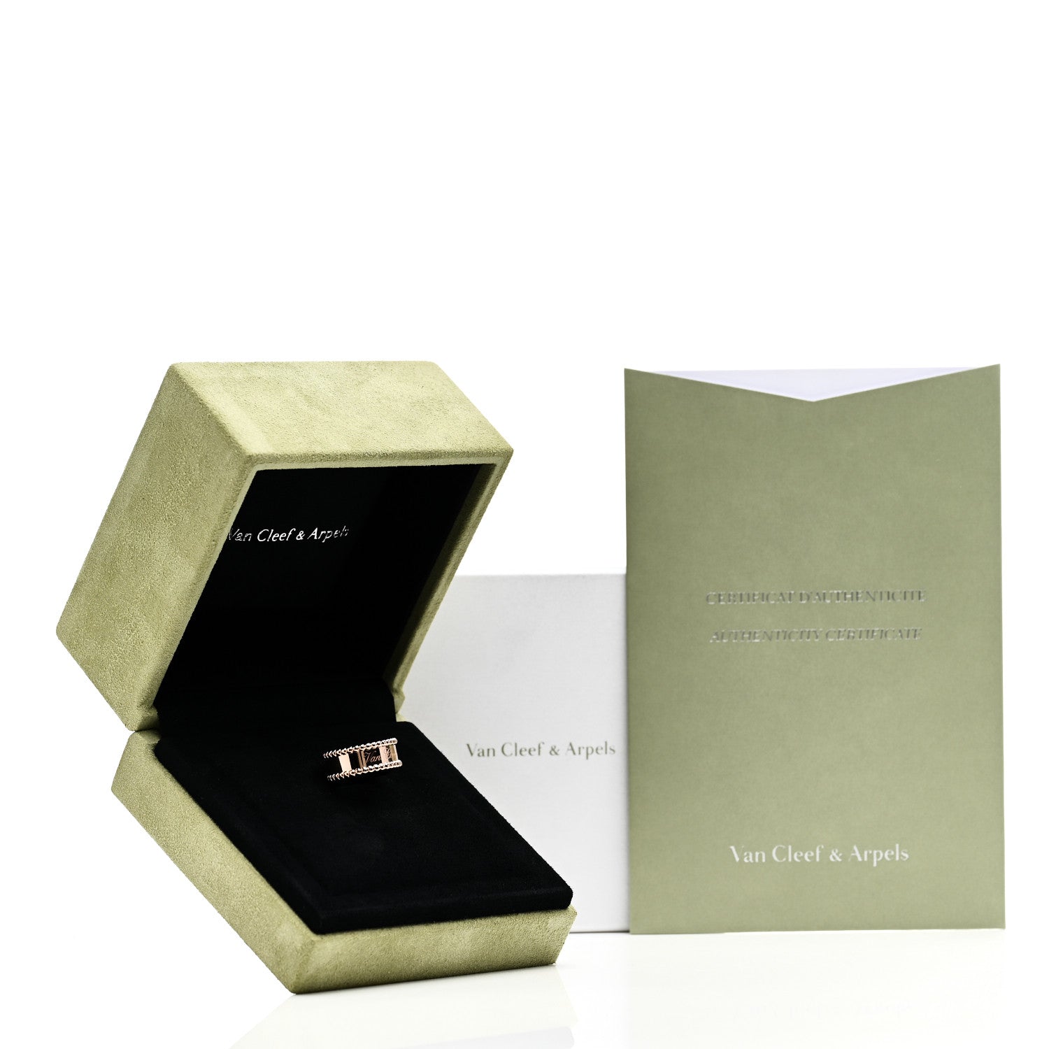 Van Cleef & Arpels 18K Rose Gold Perlee Signature Ring 50 5.25 7 of 7