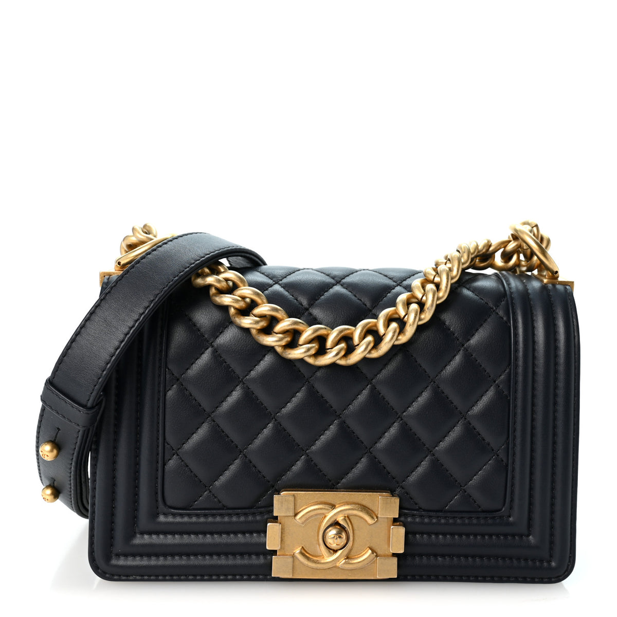 Chanel Lambskin Quilted Small Boy Flap Navy 1 of 10