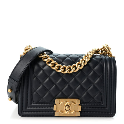 Chanel Lambskin Quilted Small Boy Flap Navy 1 of 10